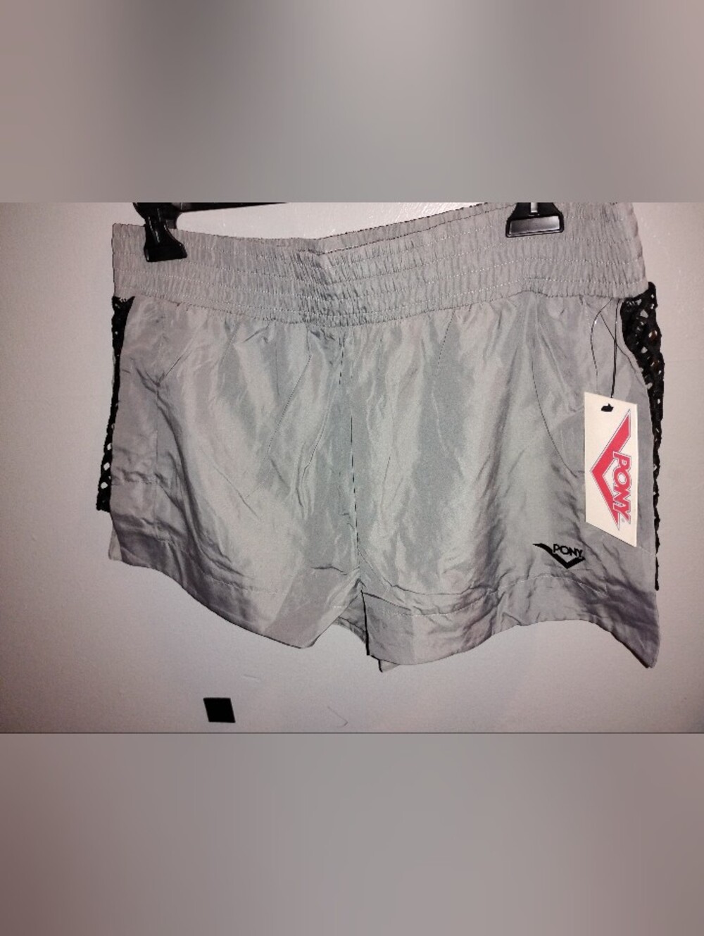 Pony Light Gray Women's Athletic Shorts with Elastic Waist